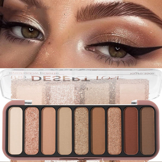 Earth Tones – 9-Color Matte & Shimmer Eyeshadow Palette